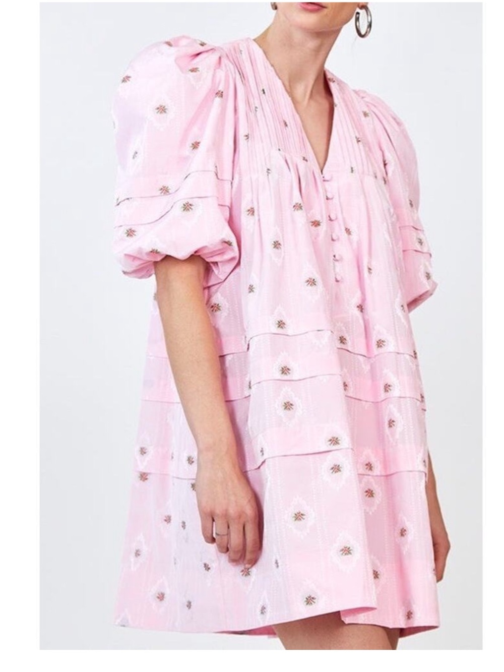 Hunter Bell Jenkins Mini Dress Pink Blossom Puff Sleeve